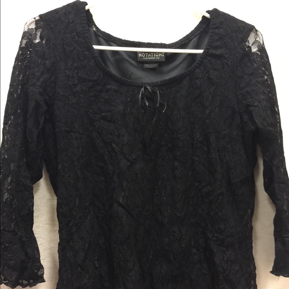 Notations Black Lace Shirt